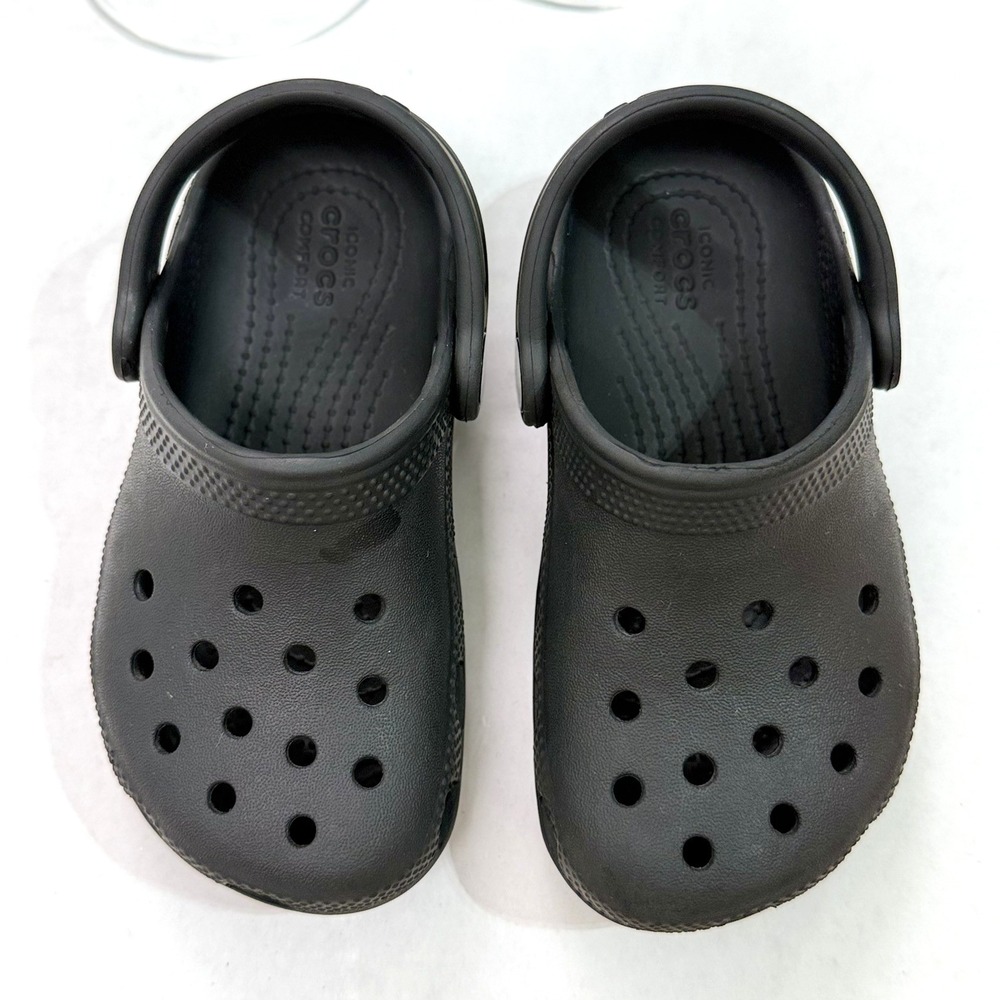 Crocs Classic Black Clog Slide Slip On Flat Shoe Toddler Child Boy Girl US 9